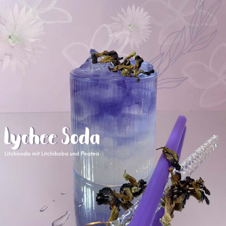 Lychee Soda - Litchisoda mit Litchiboba und Peatea